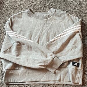 Adidas Men's Crewneck Sweater in Light Gray